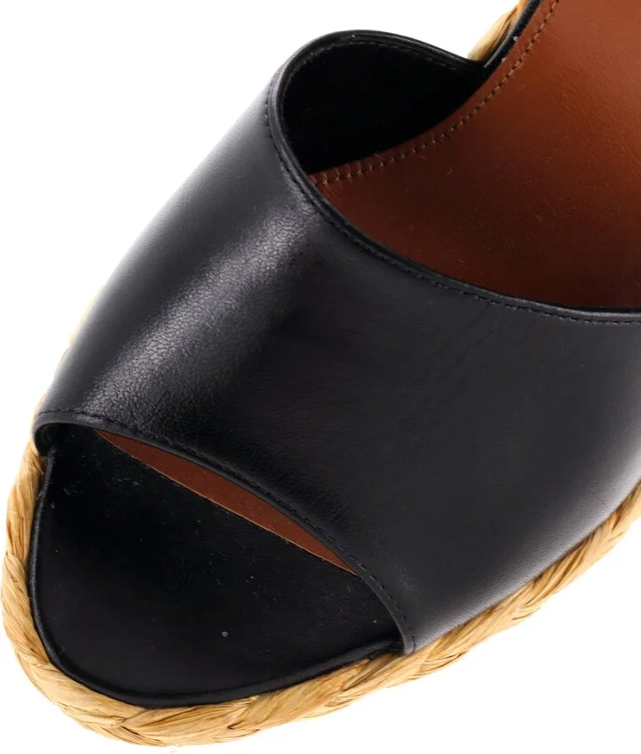 Saint Laurent Women's Paloma Wedge Espadrille Sandals Leather - Image 5