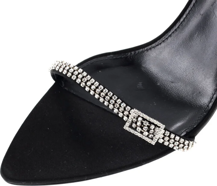 Saint Laurent Women's Rendez-Vous Sandals Embellished Satin - Image 5