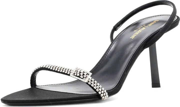 Saint Laurent Women's Rendez-Vous Sandals Embellished Satin