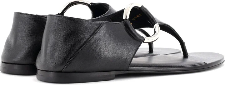 Saint Laurent Women's Ring Flat Sandals Leather - Image 3