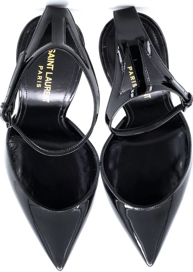 Saint Laurent Women's Slingback Pumps Patent 110 - Image 2