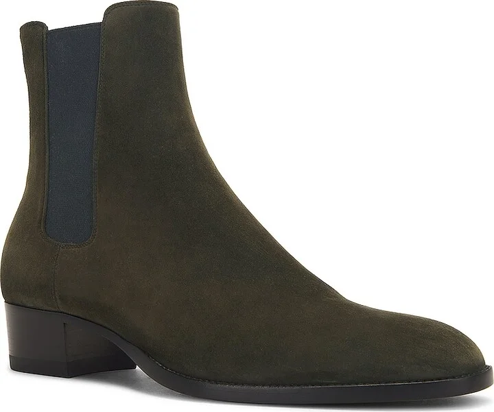 Saint Laurent Wyatt 40 Chelsea Boot in Army - Image 2