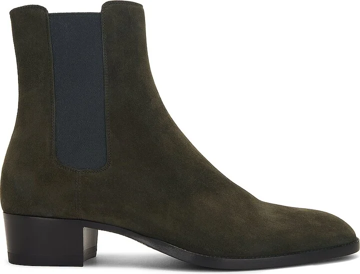 Saint Laurent Wyatt 40 Chelsea Boot in Army