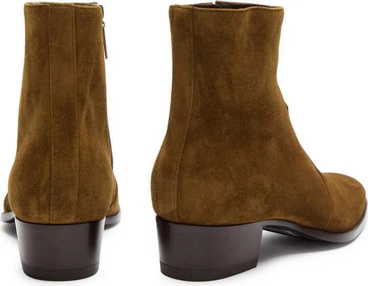 Saint Laurent Wyatt 40 Suede Ankle Boots - Image 3