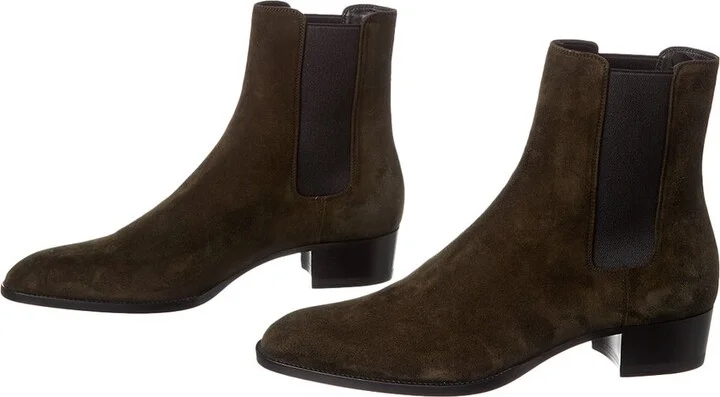Saint Laurent Wyatt 40 Suede Chelsea Boot (Authentic Pre-Loved) - Image 2
