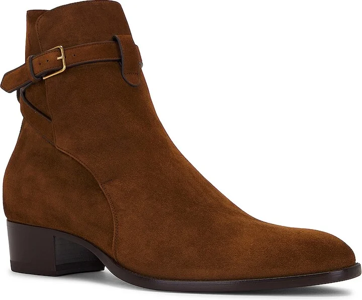 Saint Laurent Wyatt 40 Zip Boot in Brown - Image 2