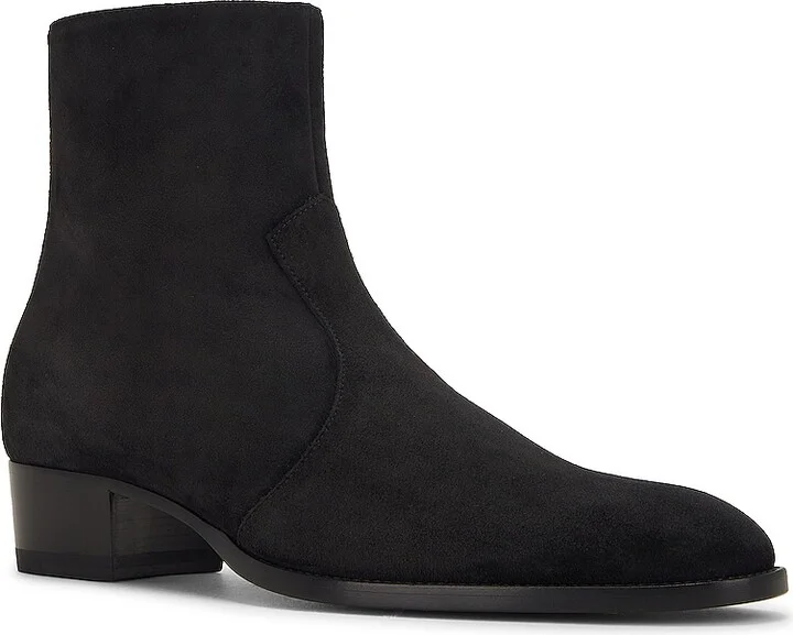 Saint Laurent Wyatt 40 Zipped Boot in Black - Image 2