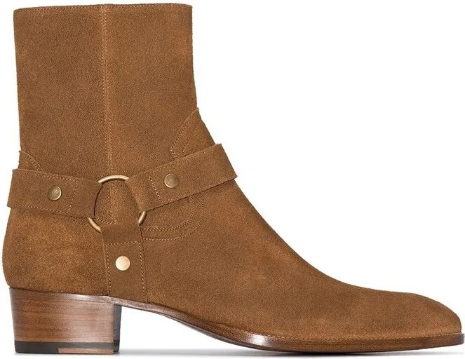 Saint Laurent Wyatt Harness Ankle Boots