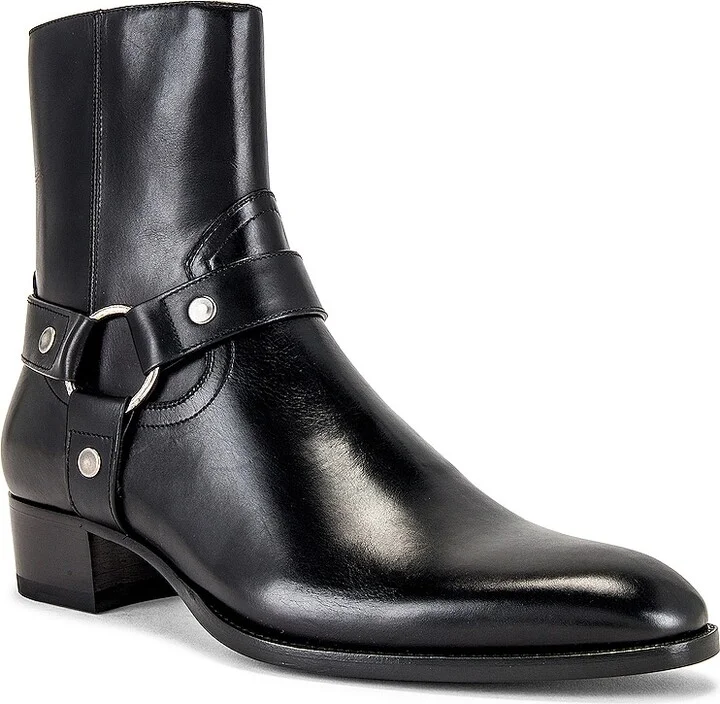 Saint Laurent Wyatt Harness Boot in Black - Image 2