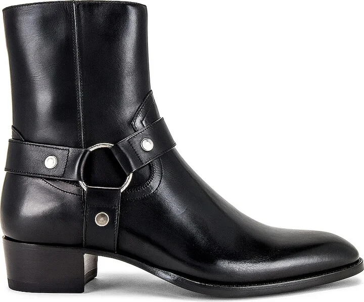 Saint Laurent Wyatt Harness Boot in Black