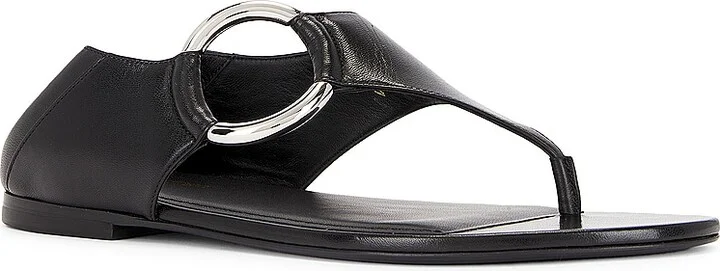 Saint Laurent Xsl Flat Sandal in Black - Image 2