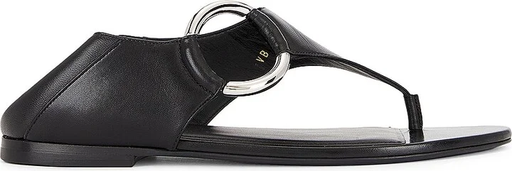 Saint Laurent Xsl Flat Sandal in Black