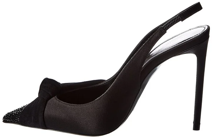 Saint Laurent Zoe 105 Satin & Suede Slingback Pump - Image 2