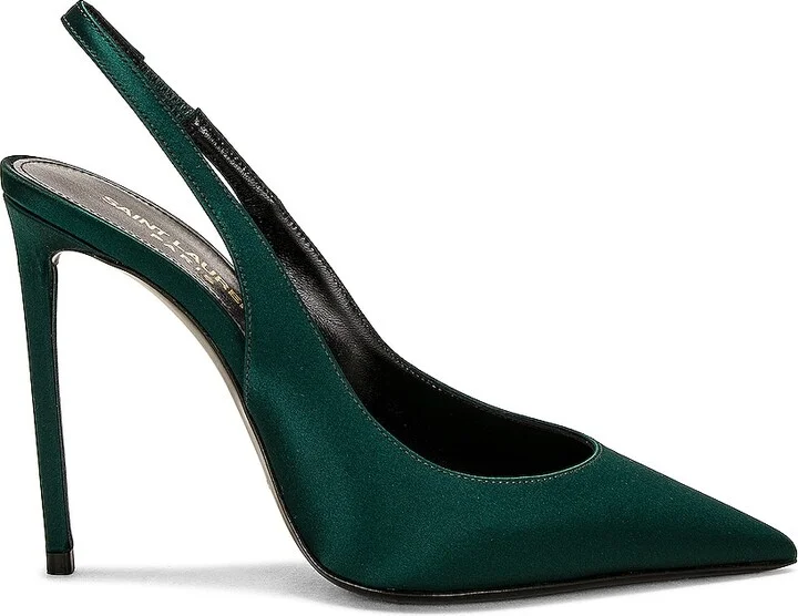 Saint Laurent Zoe Slingback Pump in Green