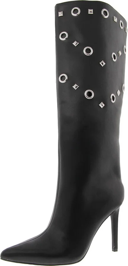 SAIOA Womens Eyelet Manmade Knee-High Boots