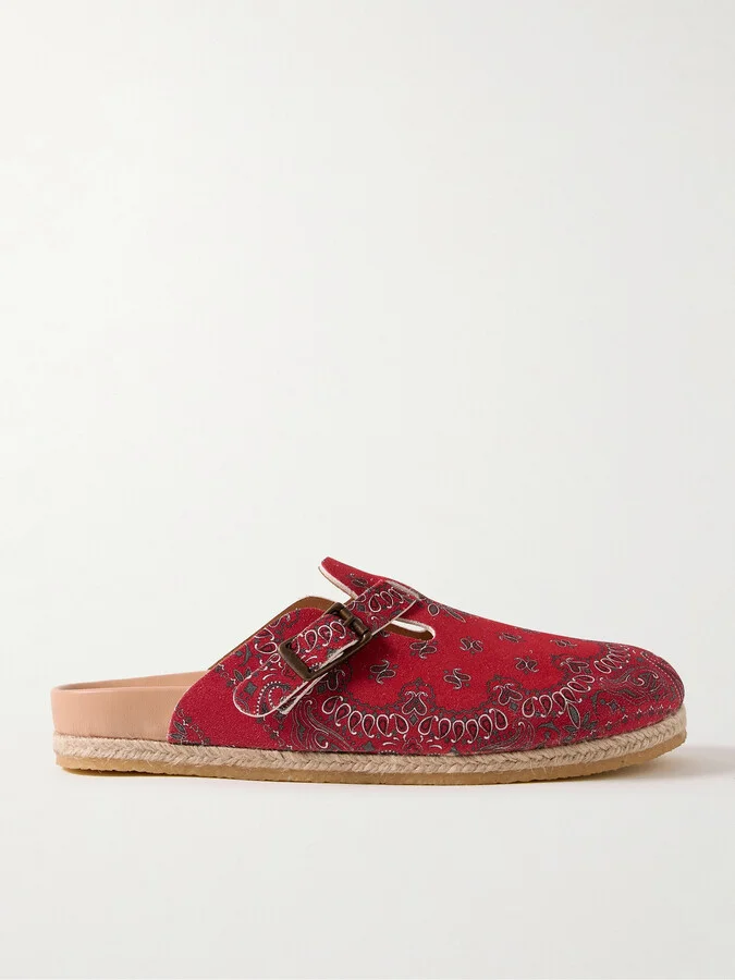 Sal-1 Bandana-Print Suede Clogs
