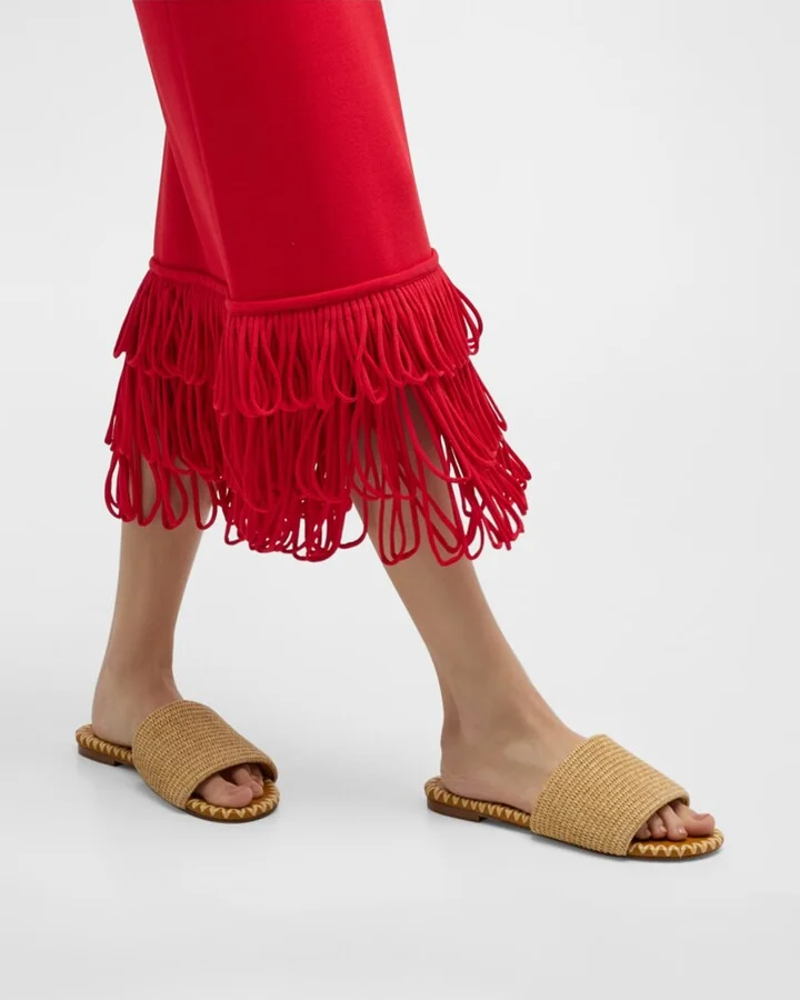 Salerno Raffia Flat Slide Sandals - Image 8