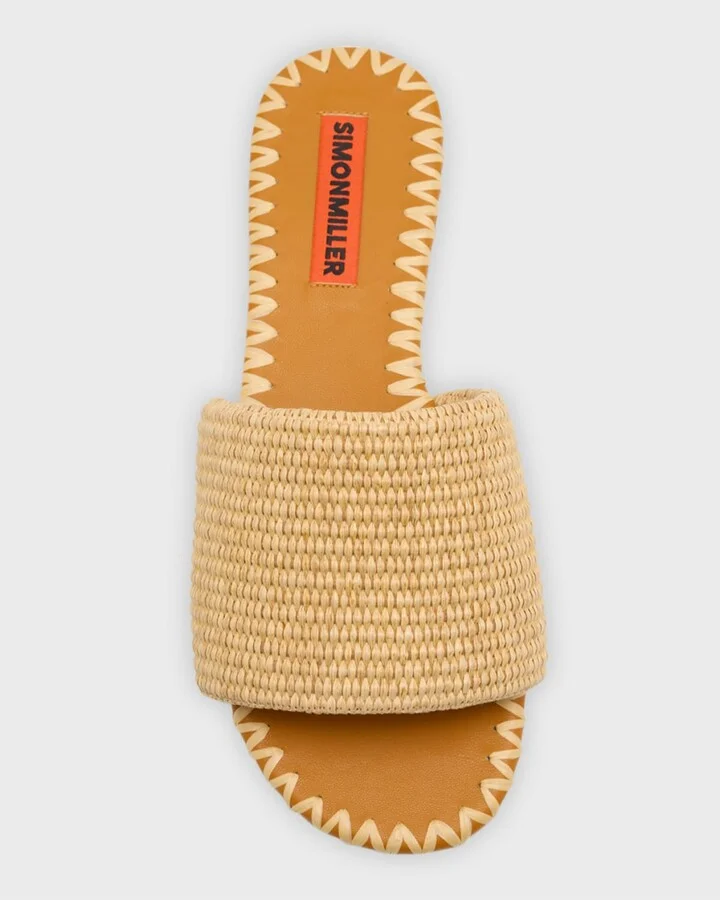 Salerno Raffia Flat Slide Sandals - Image 11