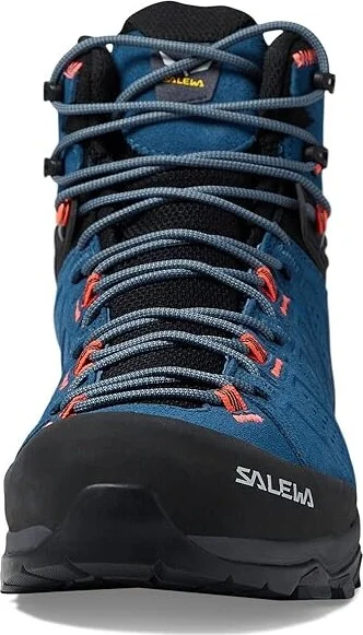 SALEWA Alp Trainer 2 Mid Women's Shoes Java blue/Fluo Coral : 6 M, Textile/Suede/Leather - Image 2