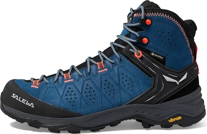 SALEWA Alp Trainer 2 Mid Women's Shoes Java blue/Fluo Coral : 6 M, Textile/Suede/Leather - Image 5
