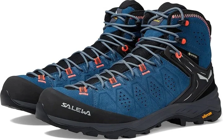 SALEWA Alp Trainer 2 Mid Women's Shoes Java blue/Fluo Coral : 6 M, Textile/Suede/Leather