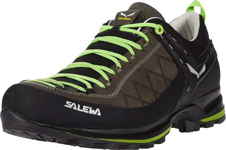 SALEWA Mountain Trainer 2 L Men's Shoes Smoked/Fluo Green : 7 M, Leather - Image 2