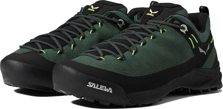 SALEWA Wildfire Leather Men's Shoes Raw Green/Black : 7.5 M, Suede