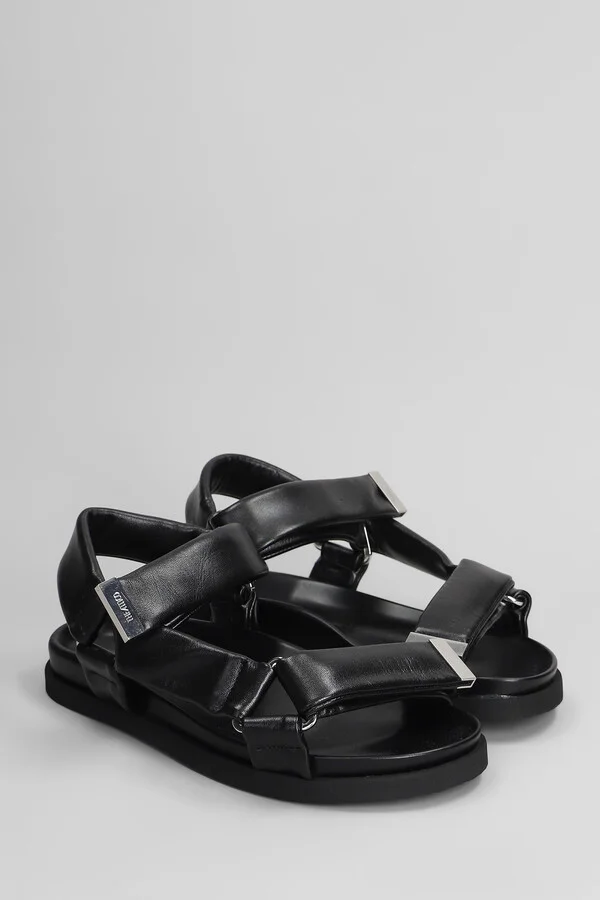 Salinas Flats In Black Leather - Image 2