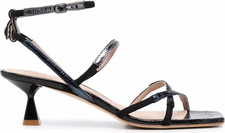 Sally metallic-effect heeled sandals