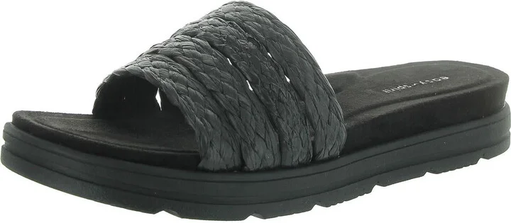 Salma Womens Woven Padded Insole Slide Sandals