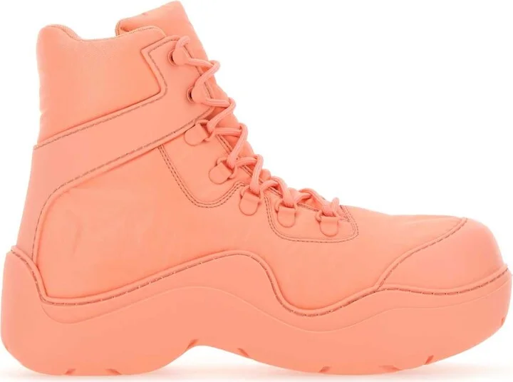 Salmon Nylon And Rubber Puddle Bomber Ankle Boots