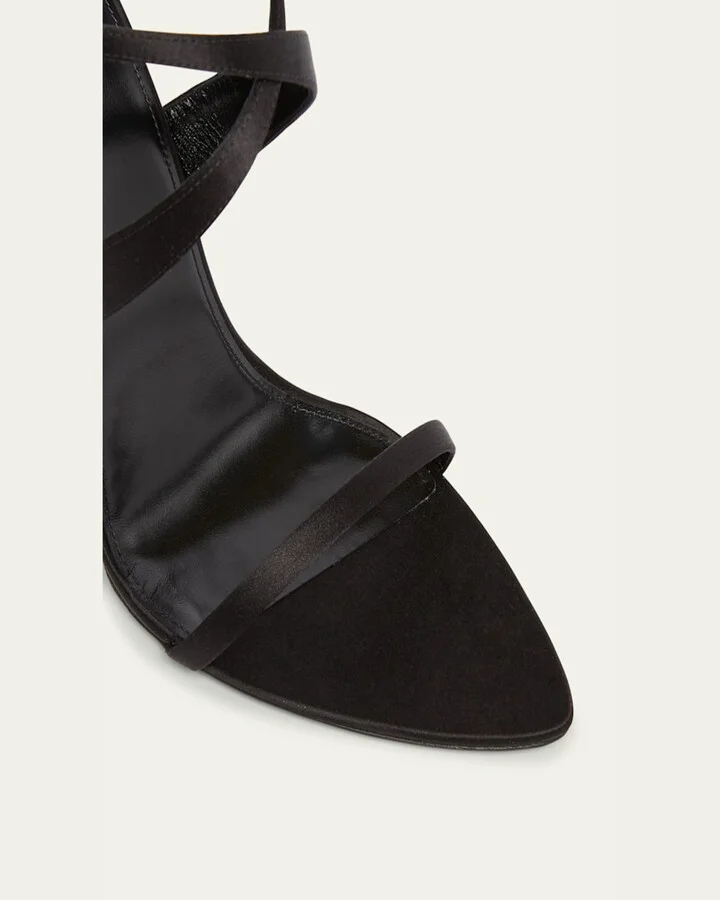 Salome Satin Strappy Wedge Sandals - Image 5