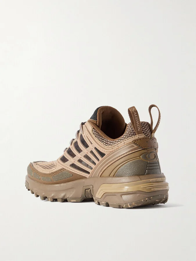 Salomon - Acs Pro Desert Faux Leather And Rubber-trimmed Mesh Sneakers - Brown - Image 3