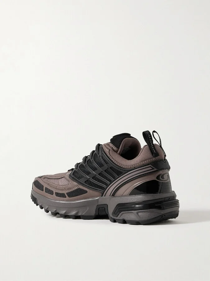 Salomon - Acs Pro Rubber-trimmed Mesh And Faux Leather Sneakers - Brown - Image 3