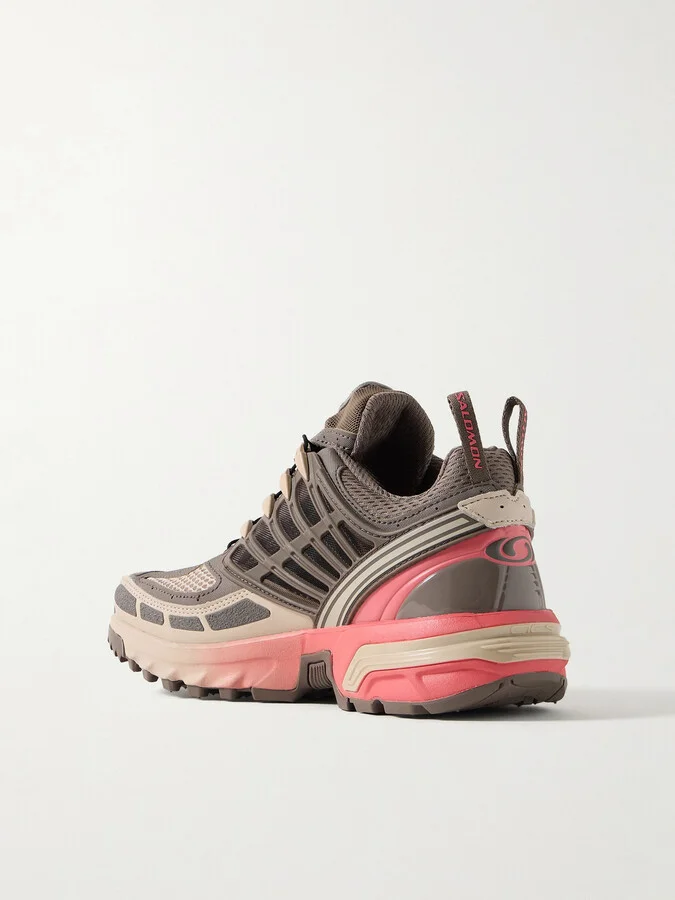 Salomon - Acs Pro Rubber-trimmed Mesh And Faux Leather Sneakers - Gray - Image 3