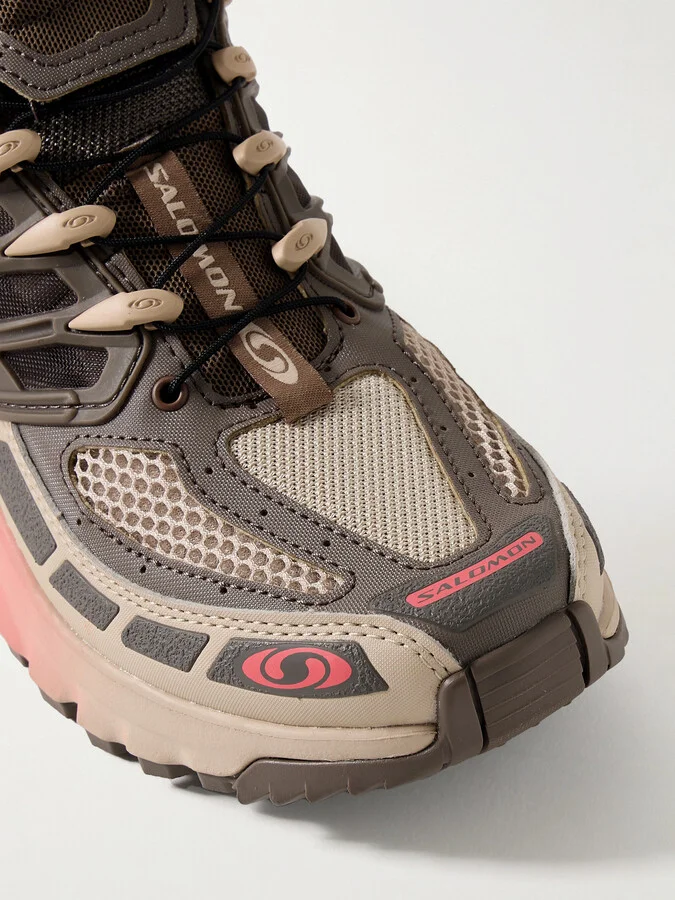 Salomon - Acs Pro Rubber-trimmed Mesh And Faux Leather Sneakers - Gray - Image 4