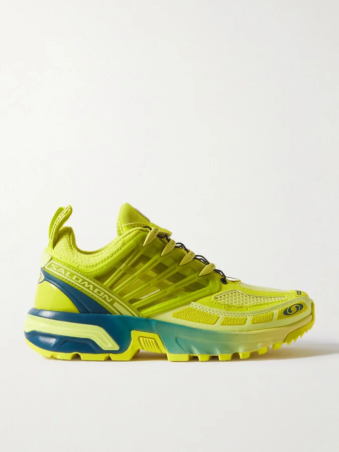 Salomon - Acs Pro Rubber-trimmed Mesh Sneakers - Yellow