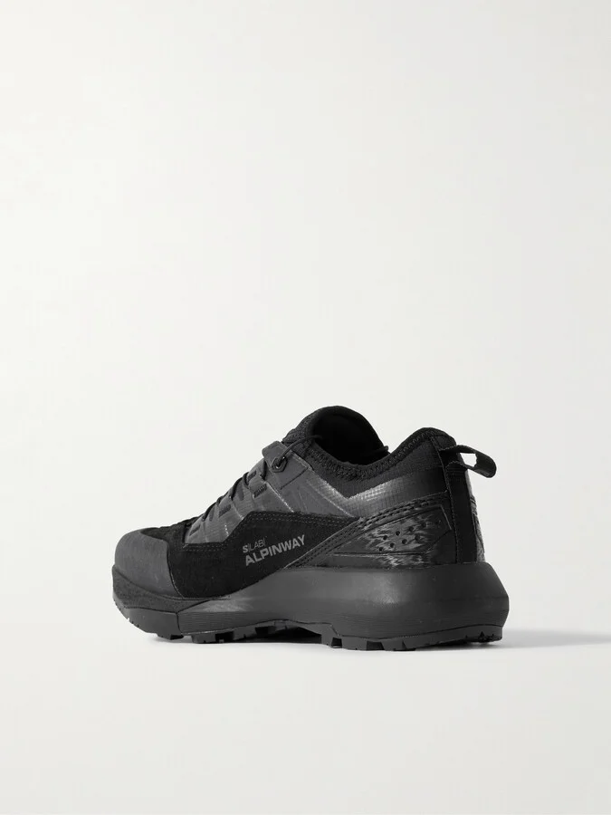 Salomon - Alpinway Advanced Suede And Rubber-trimmed Ripstop Sneakers - Black - Image 3