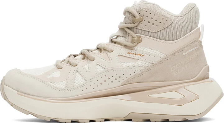 Salomon Beige Odyssey ELMT Mid Gore-Tex Sneakers - Image 3
