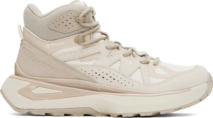 Salomon Beige Odyssey ELMT Mid Gore-Tex Sneakers