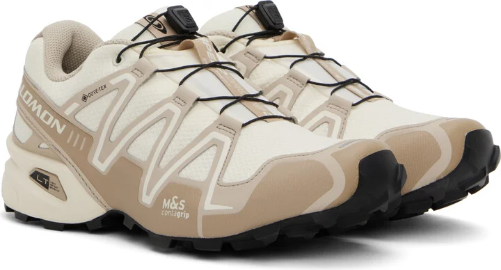 Salomon Beige & Off-White Speedcross 3 GORE-TEX Sneakers - Image 4