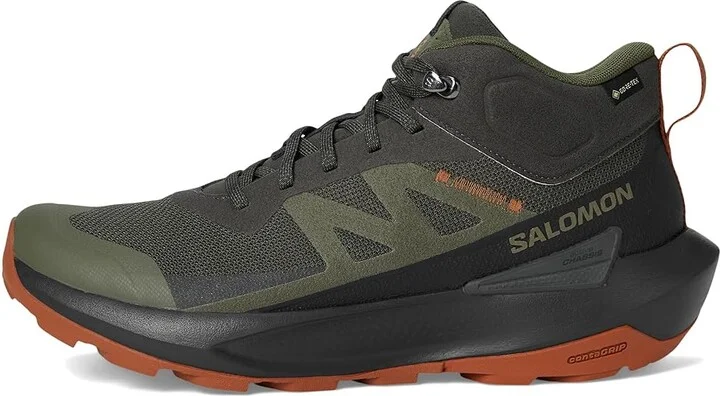 Salomon Elixir Activ Men's Walking Shoes Peat/Black/Caramel Cafe : 7.5 D - Medium, Leather/Rubber - Image 6