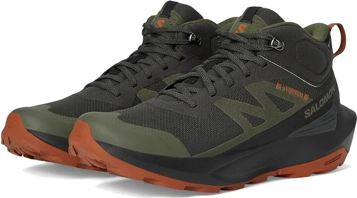 Salomon Elixir Activ Men's Walking Shoes Peat/Black/Caramel Cafe : 7.5 D - Medium, Leather/Rubber