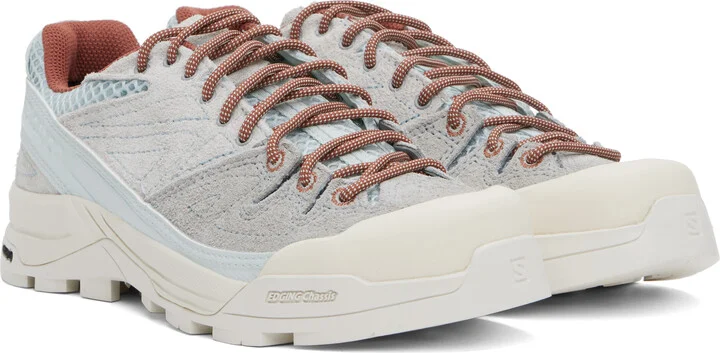 Salomon Gray & Blue X-ALP Suede Sneakers - Image 4