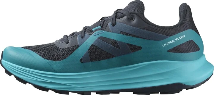 Salomon Men’s Ultra Flow Trail Running Shoes - Carbon/Tahitian Tide/Deep Dive - 13
