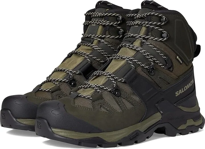 Salomon Quest 4 GTX(r) Men's Shoes Olive Night/Peat/Safari : 7.5 D - Medium, Textile/Suede/Leather