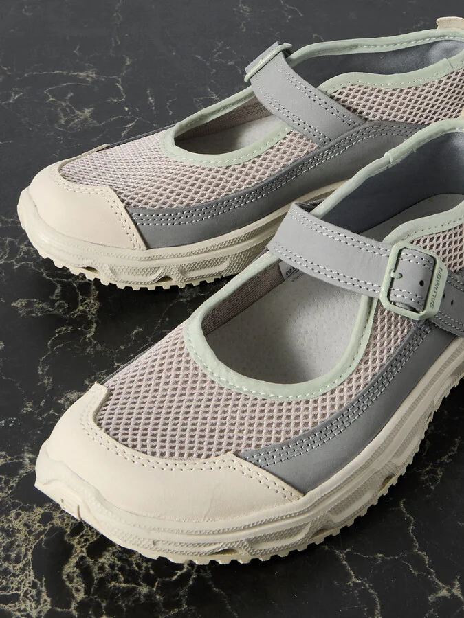 Salomon - Rx Marie Jeanne Collapsible-heel Mesh And Nubuck Sneakers - Gray - Image 4