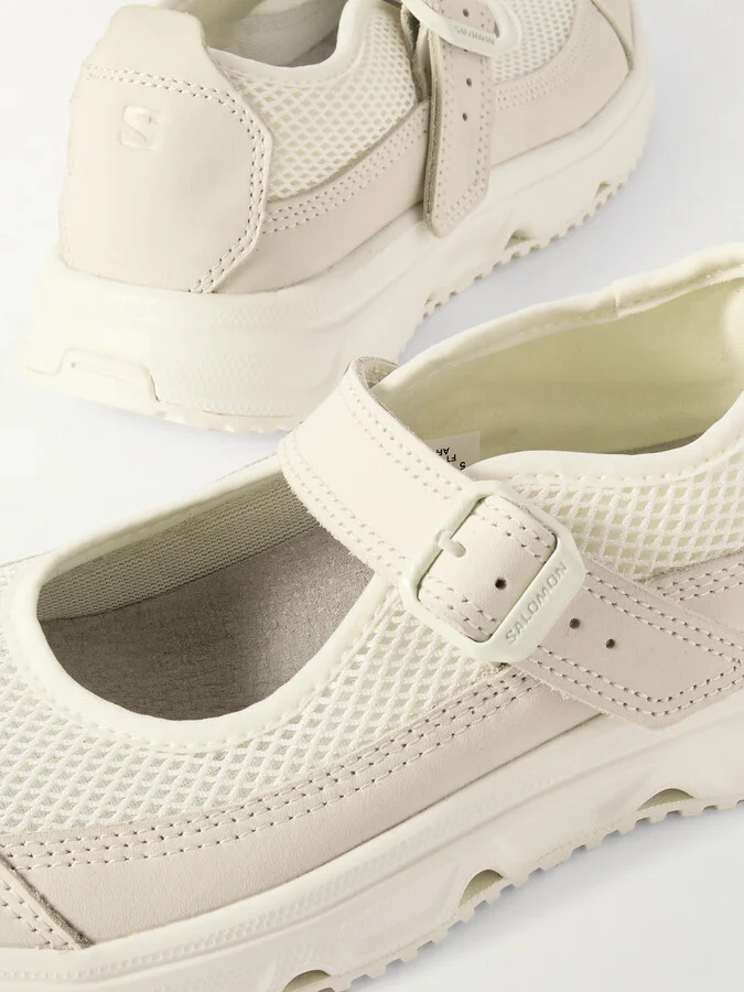 Salomon - Rx Marie-jeanne Leather-trimmed Mesh Sandals - Cream - Image 4