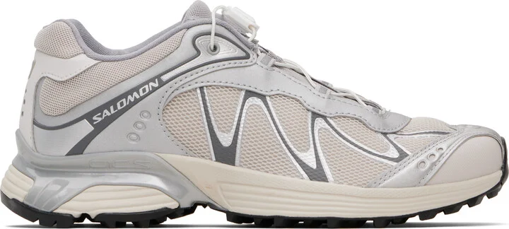 Salomon Silver & Beige XT-Whisper Sneakers
