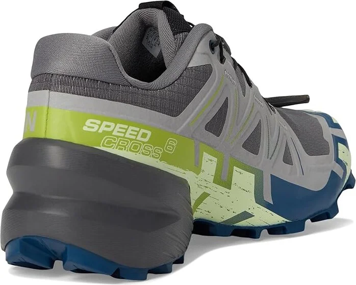 Salomon Speedcross 6 Men's Shoes Castlerock/Lime Cream/Poseidon : 9.5 D - Medium, Textile - Image 4